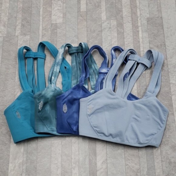New Free People radar blue workout sports bra xs/s - Picture 4 of 6